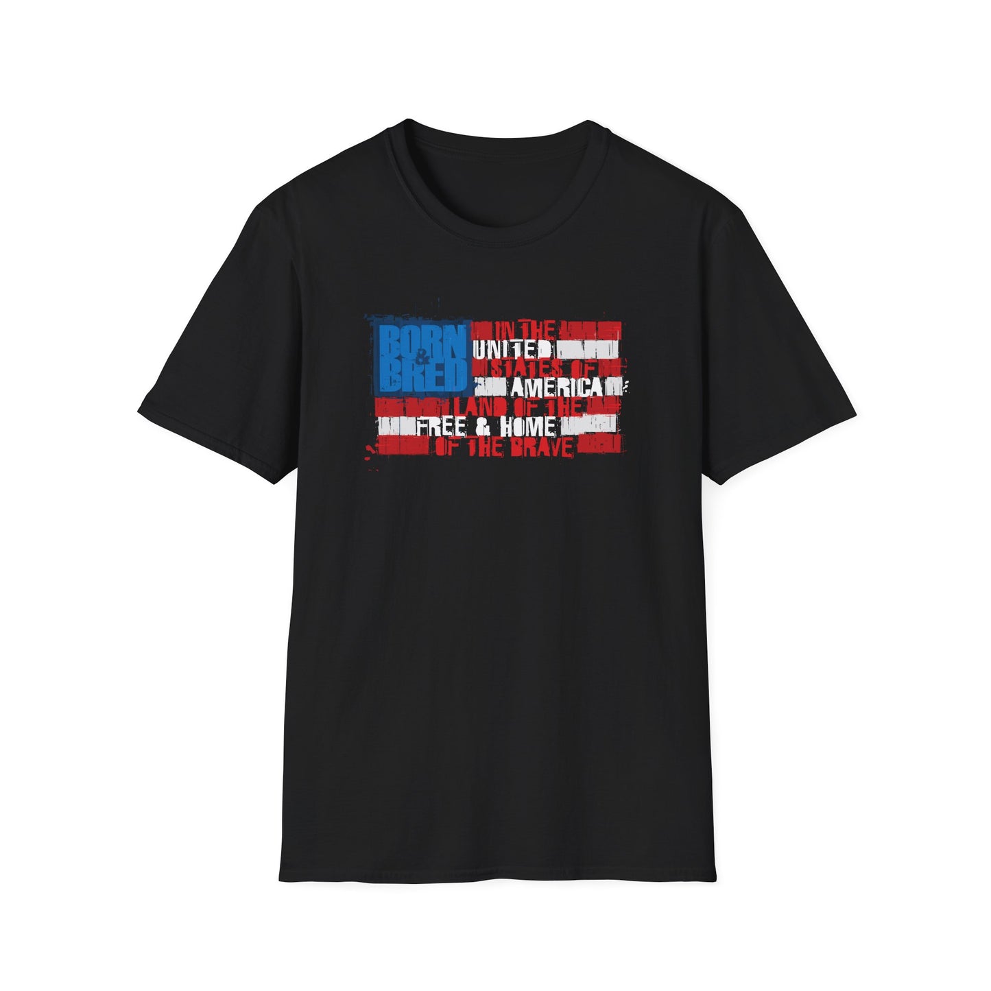 Born & Bred In The USA Unisex Softstyle T-Shirt