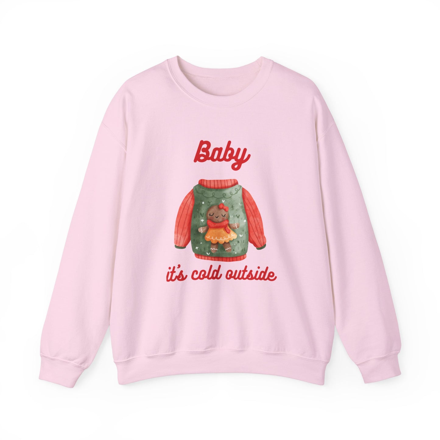 Unisex Heavy Blend Crewneck Sweatshirt Baby It's Cold Outside Gingerbread 🎄❄️❤️