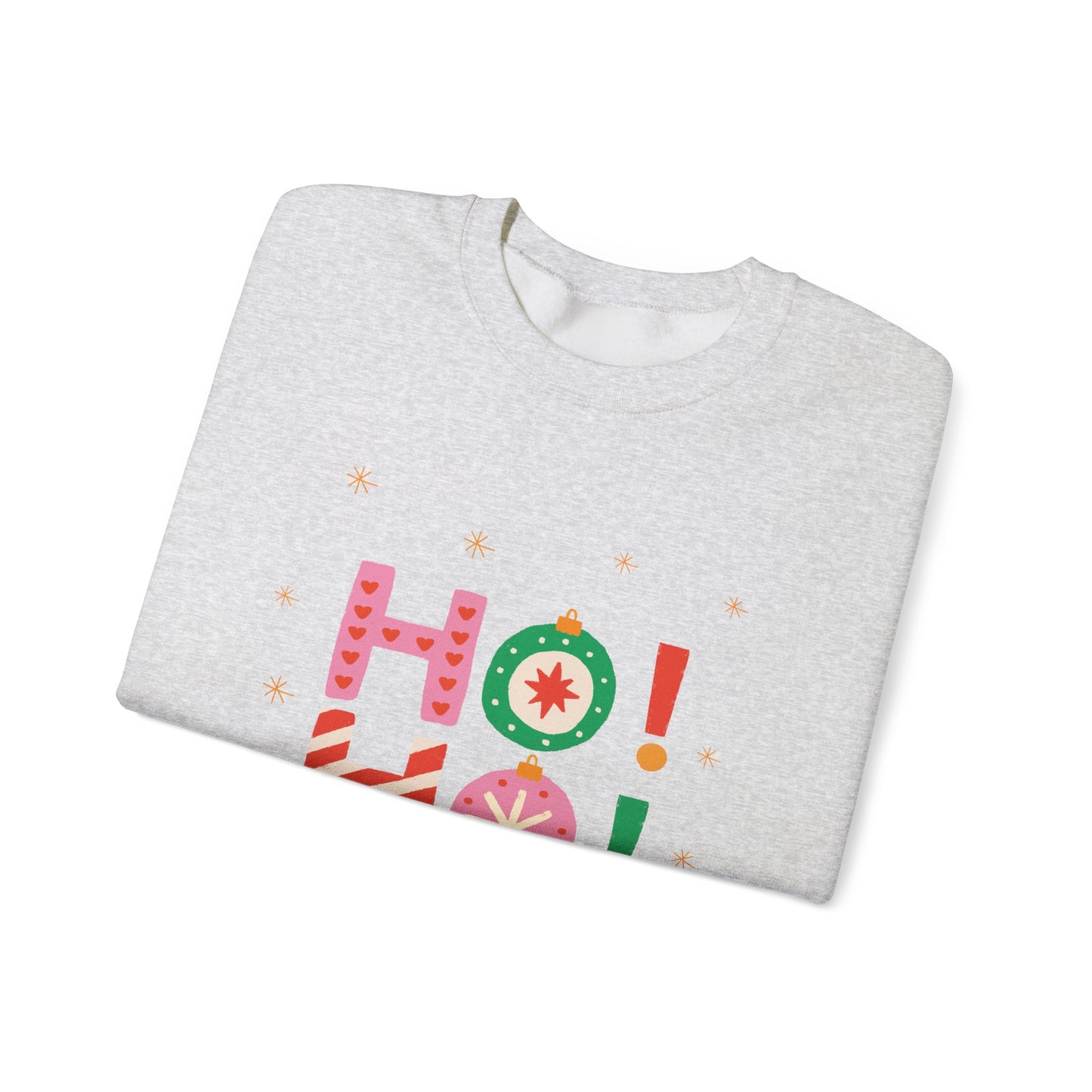 Unisex Heavy Blend Crewneck Sweatshirt Colorful Ho Ho Ho version 1 🎅✨