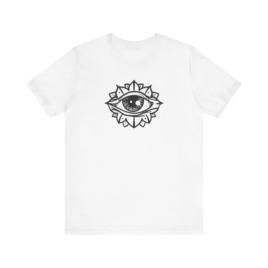 Unisex Jersey Short Sleeve Tee All Seeing Eye Black Print