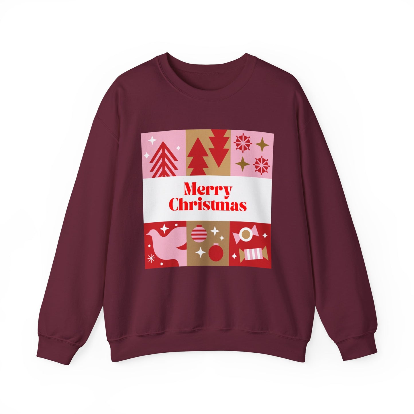 Unisex Heavy Blend Crewneck Sweatshirt Pink Christmas Montage 🎄💖✨