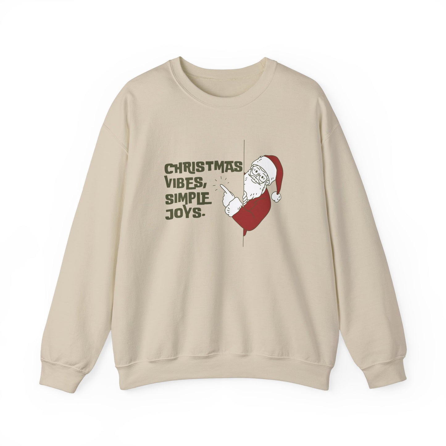 Unisex Heavy Blend Crewneck Sweatshirt Christmas Vibes Simple Joys with Santa 🎅✨