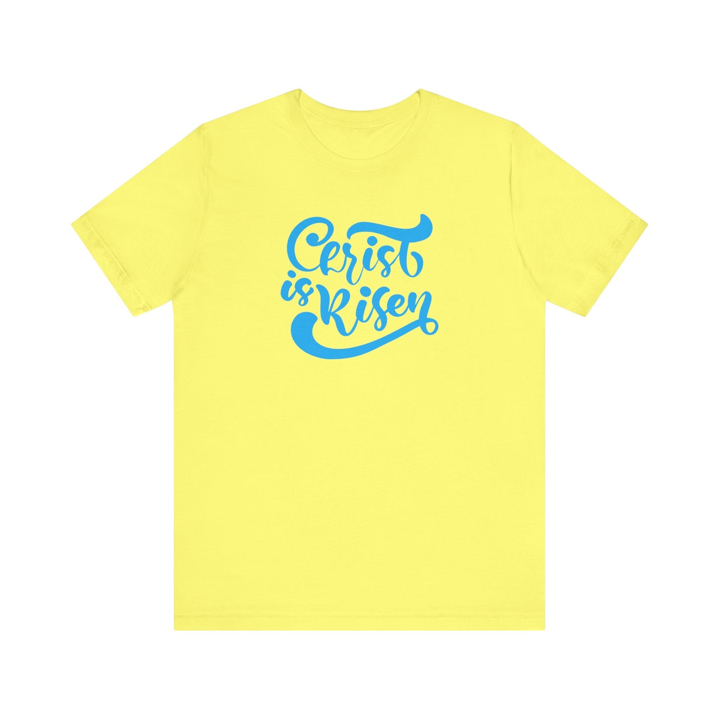 Unisex Jersey Short Sleeve Tee Easter 'Christ is Risen' Blue Print