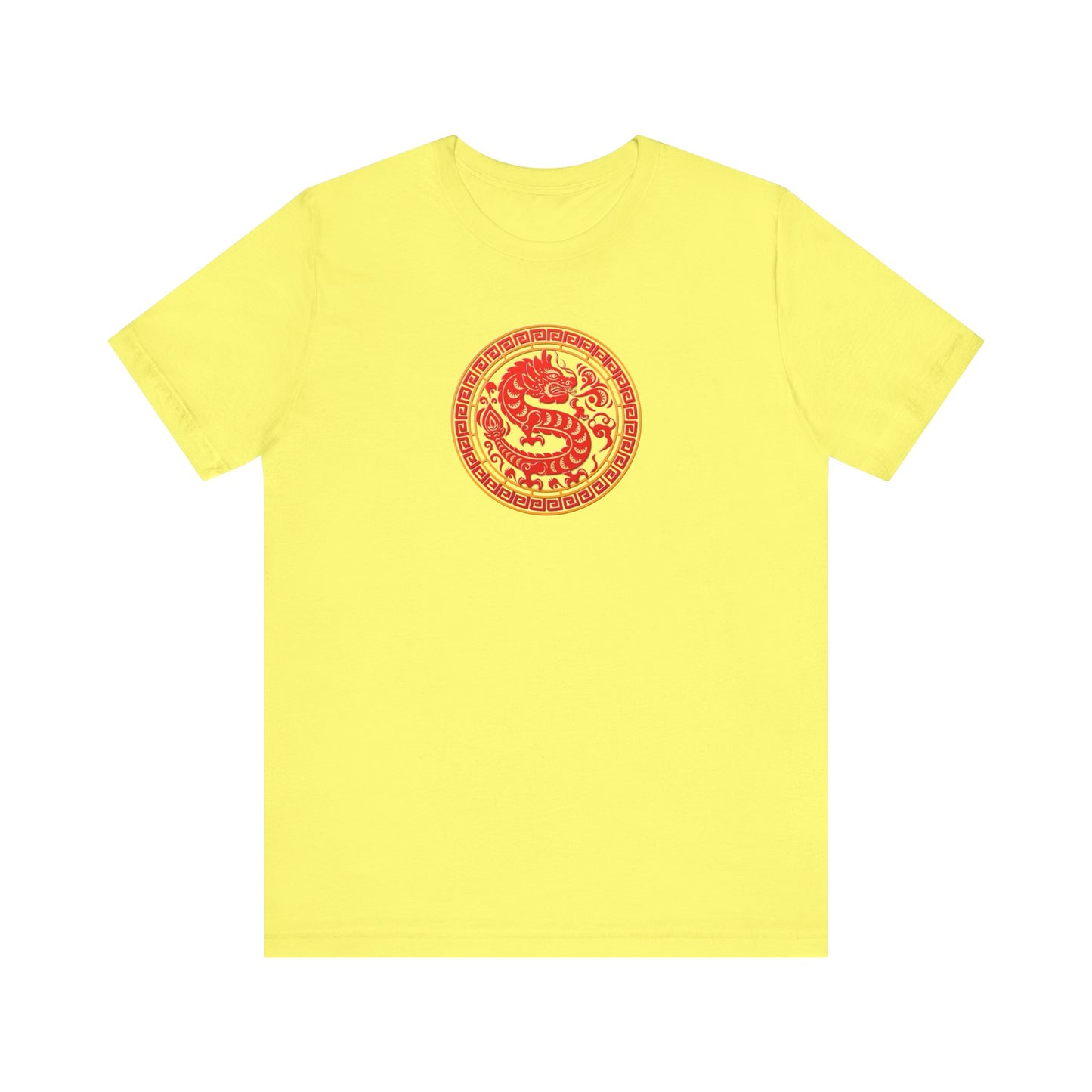 Unisex Jersey Short Sleeve Tee Dragon Magic Chinese New Year Red & Yellow