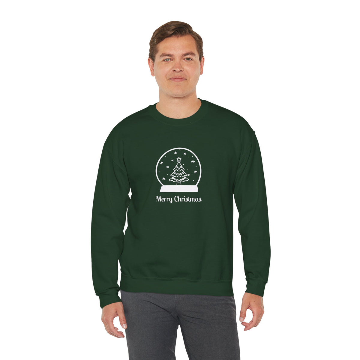 Snow Globe with Merry Christmas 🎄❄️✨ Unisex Heavy Blend Crewneck Sweatshirt