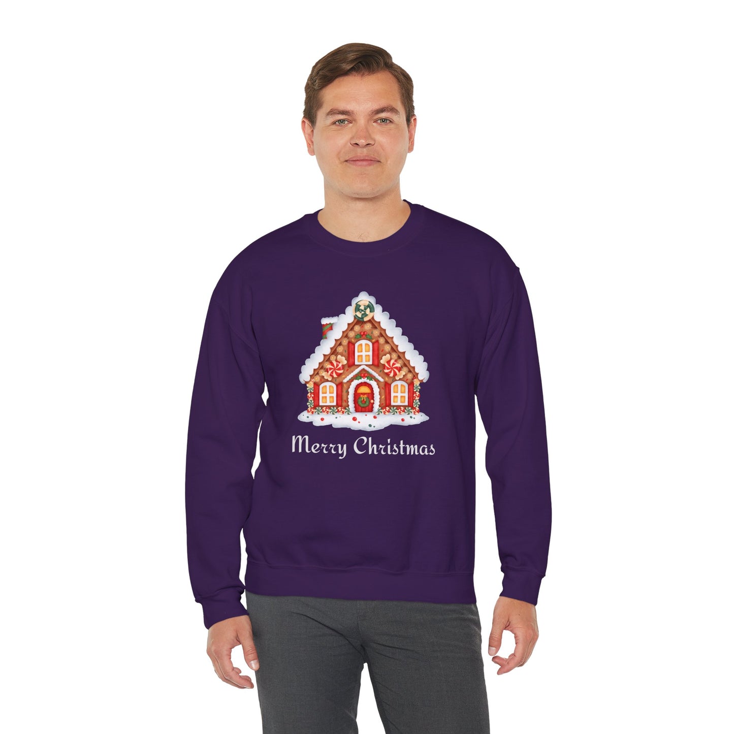 Christmas Gingerbread House 🎄🍬✨ Unisex Heavy Blend Crewneck Sweatshirt
