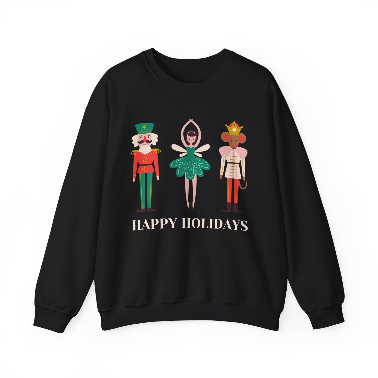Unisex Heavy Blend Crewneck Sweatshirt Happy Holidays Nutcracker 🎄✨
