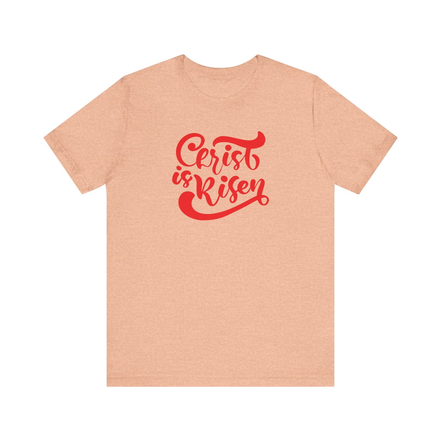 Christ is Risen Red Print Unisex Jersey Short Sleeve Tee