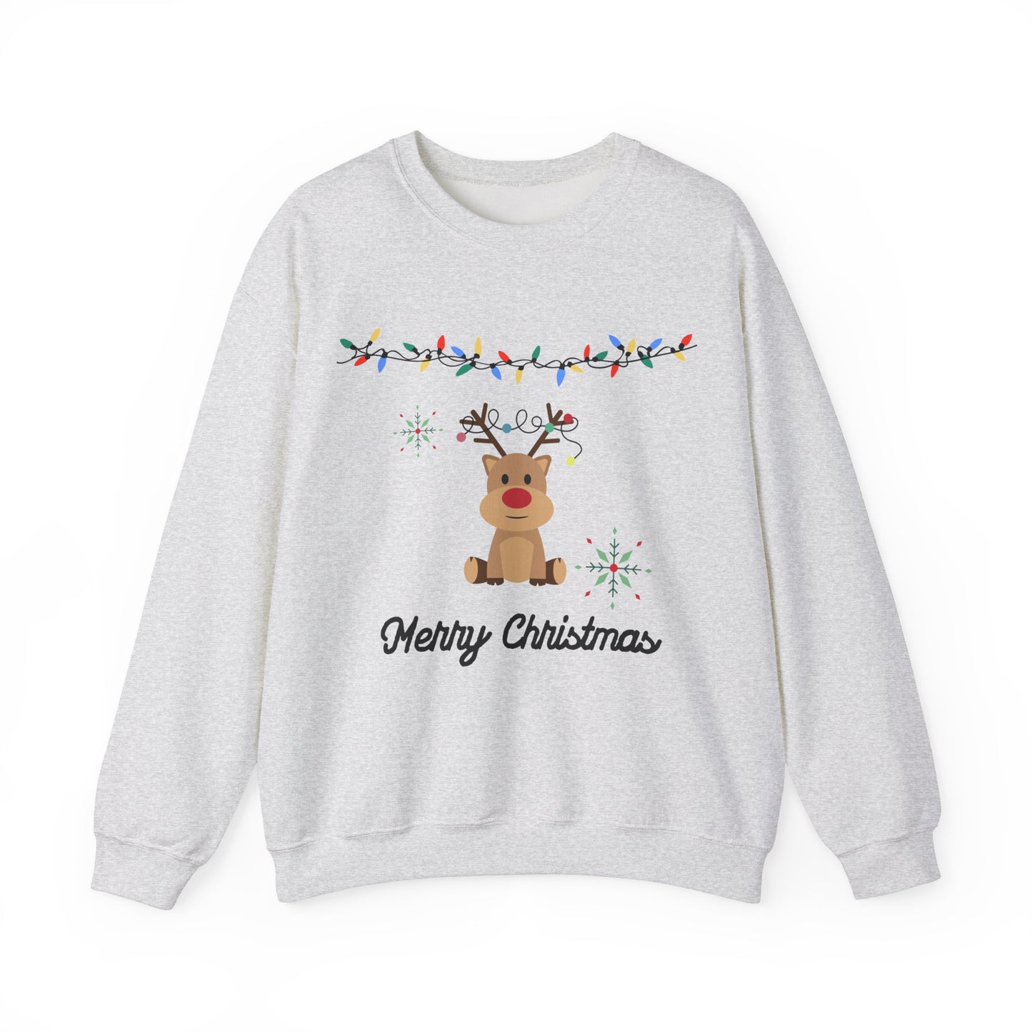 Unisex Heavy Blend Crewneck Sweatshirt Merry Christmas Reindeer 🎄🦌✨