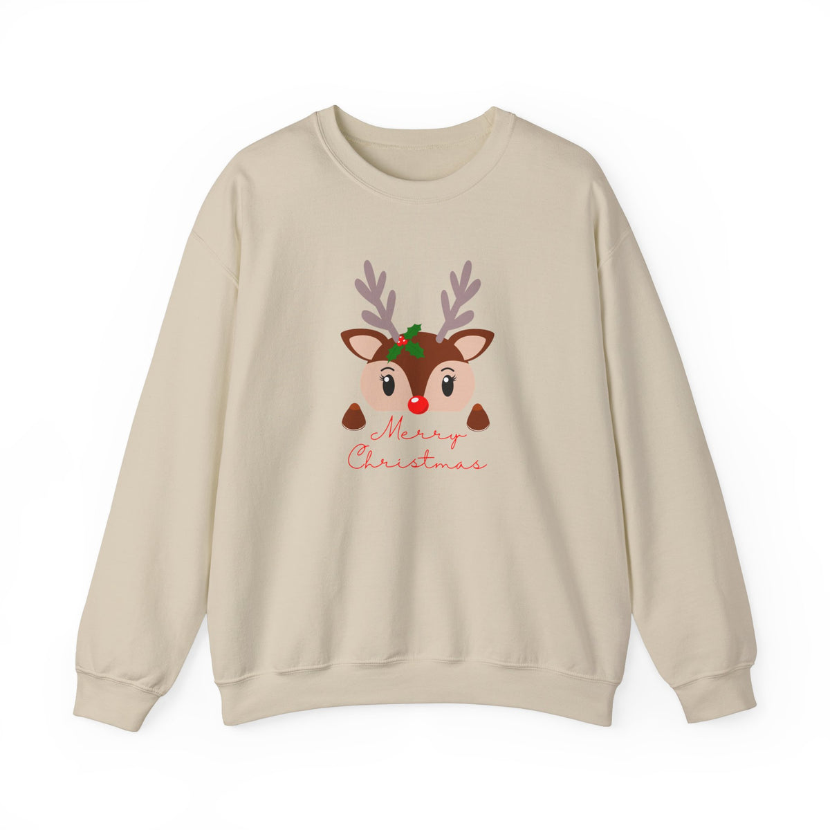 Unisex Heavy Blend Crewneck Sweatshirt Adorable Baby Deer Merry Christmas 🎄🦌✨