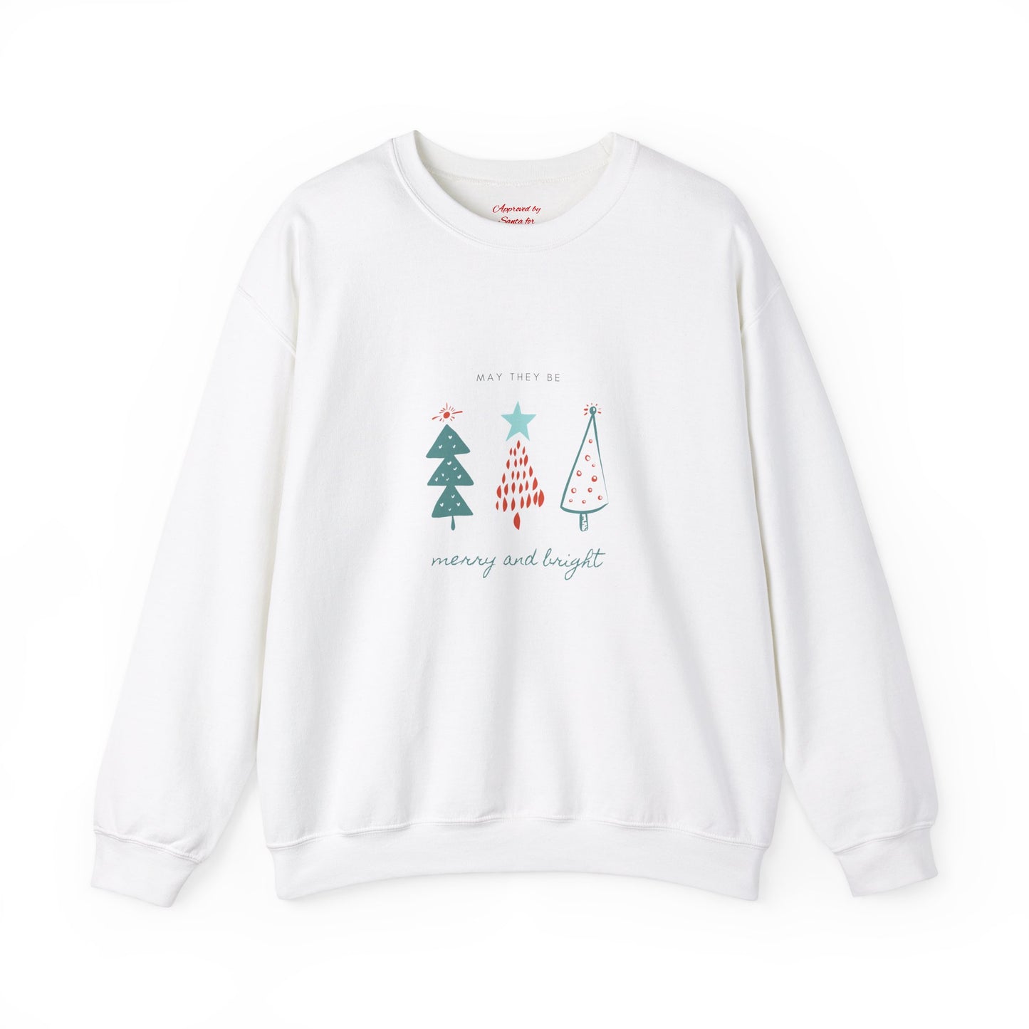 Unisex Heavy Blend Crewneck Sweatshirt Merry and Bright Christmas Trees 🎄✨