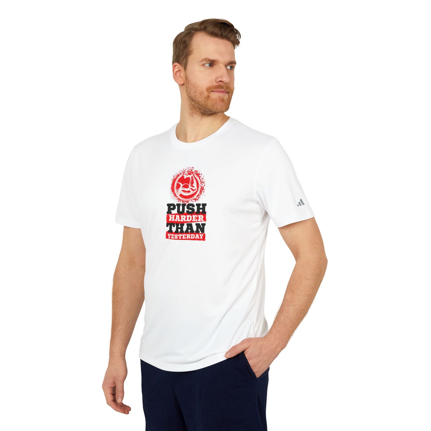 Push Harder Than Yesterday Adidas Unisex Sport T-Shirt