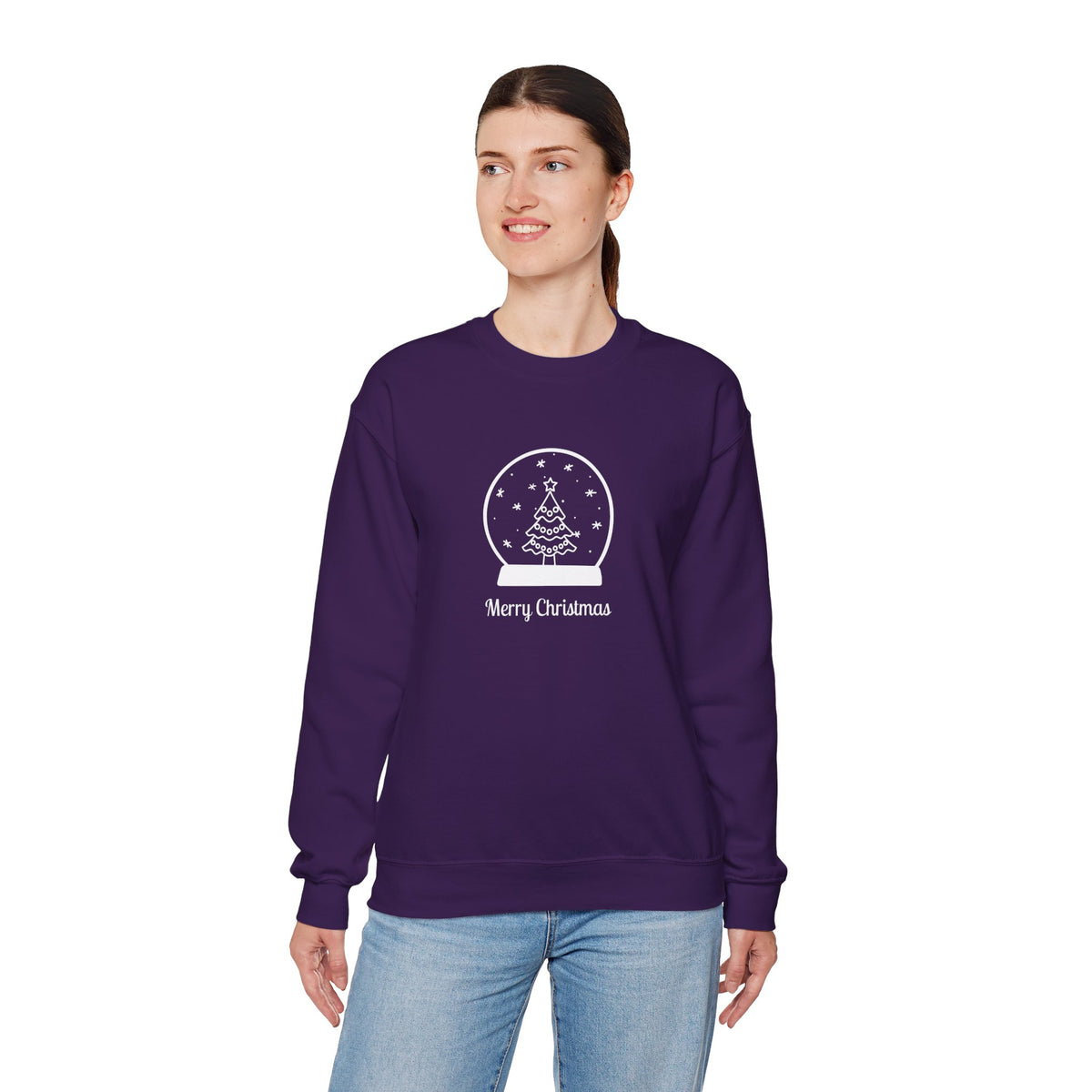Snow Globe with Merry Christmas 🎄❄️✨ Unisex Heavy Blend Crewneck Sweatshirt