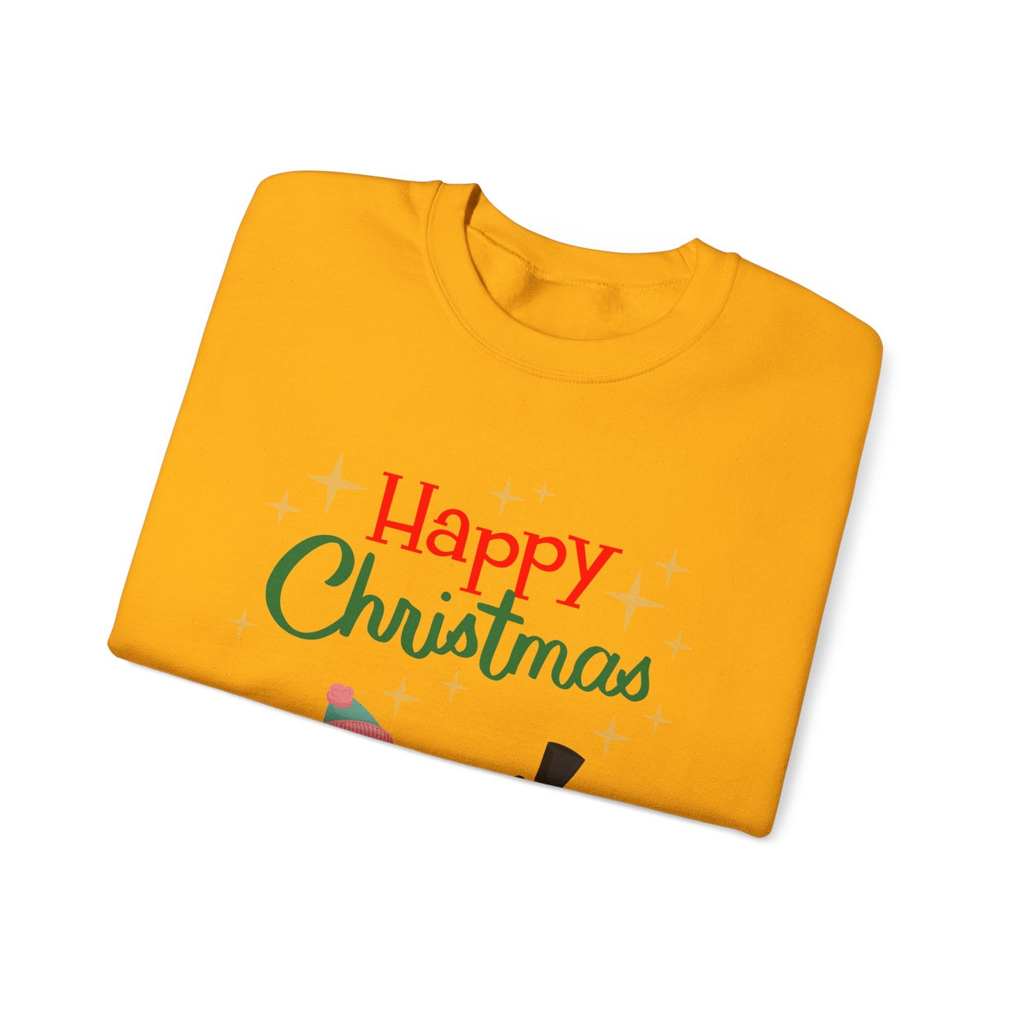 Unisex Heavy Blend Crewneck Sweatshirt Happy Christmas with Penguins 🎄🐧✨