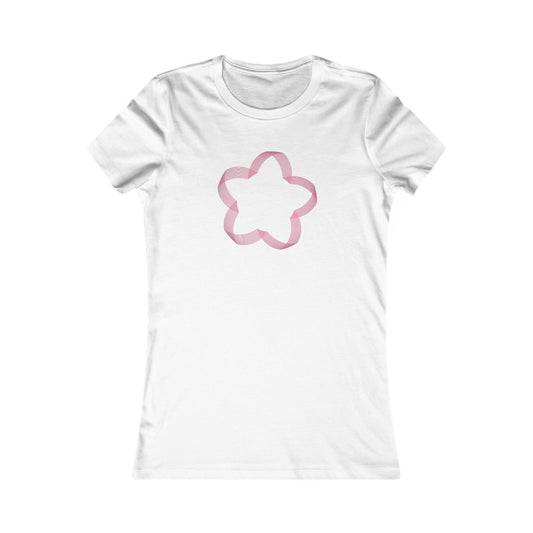 Women's Favorite T-Shirt "Geometric Petal Play" Whimsical 5-Petal Flower Pink Print
