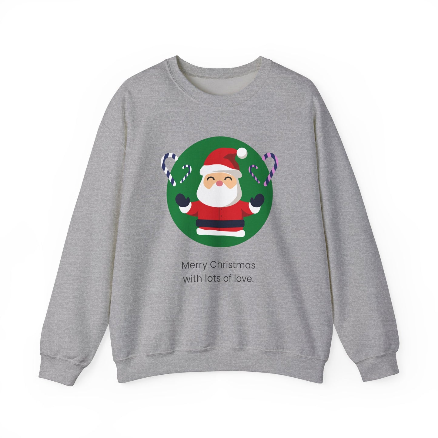 Unisex Heavy Blend Crewneck Sweatshirt Merry Christmas With Lots Of Love 🎅❤️🍭