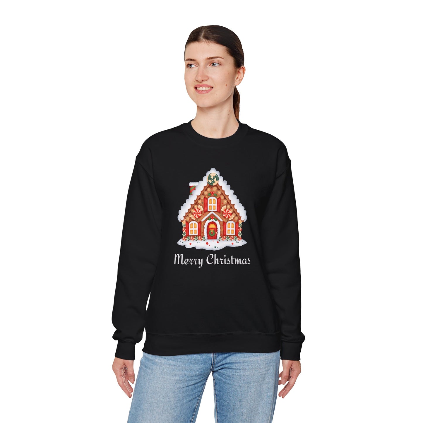 Christmas Gingerbread House 🎄🍬✨ Unisex Heavy Blend Crewneck Sweatshirt