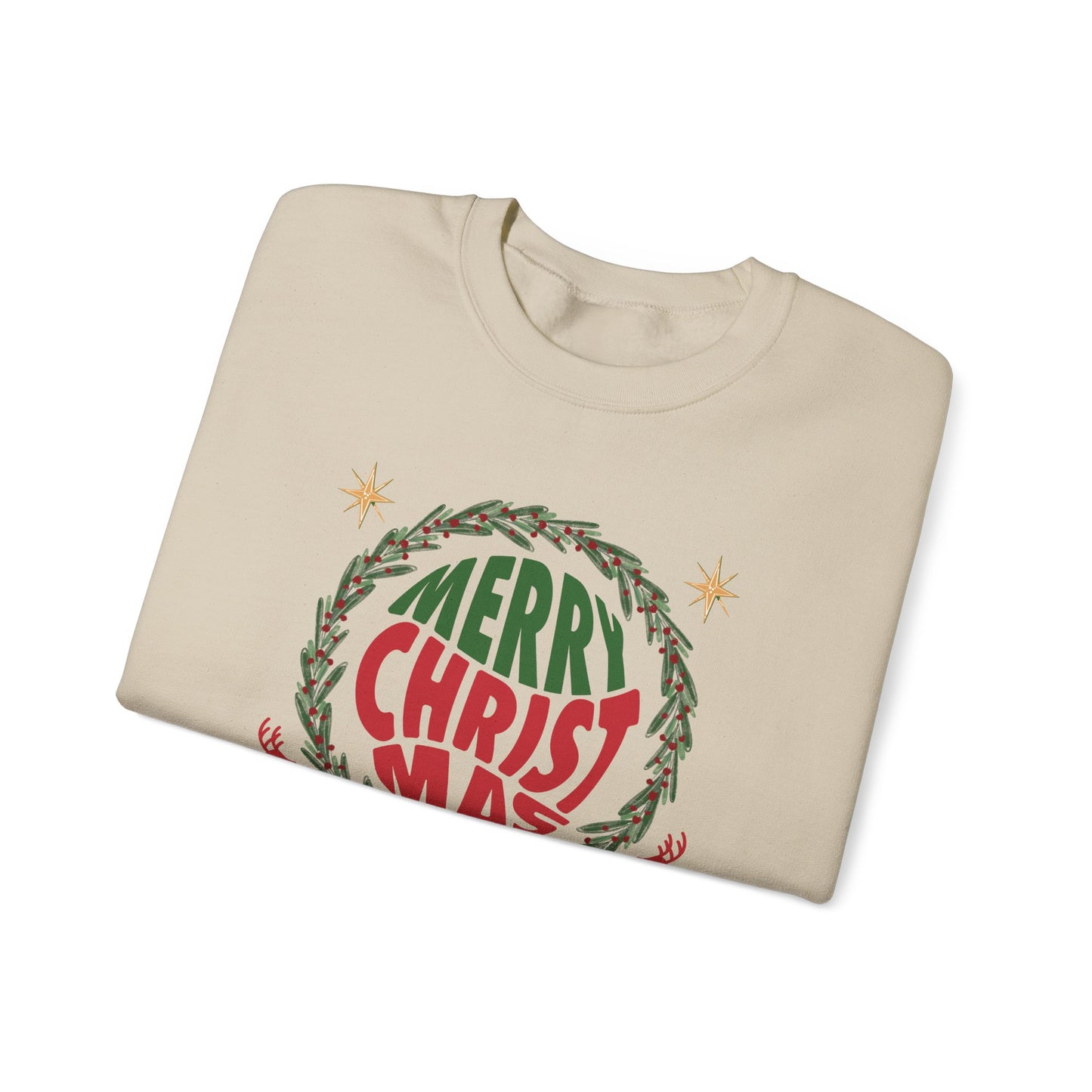 Unisex Heavy Blend Crewneck Sweatshirt Merry Christmas Wreath Design 🎄✨