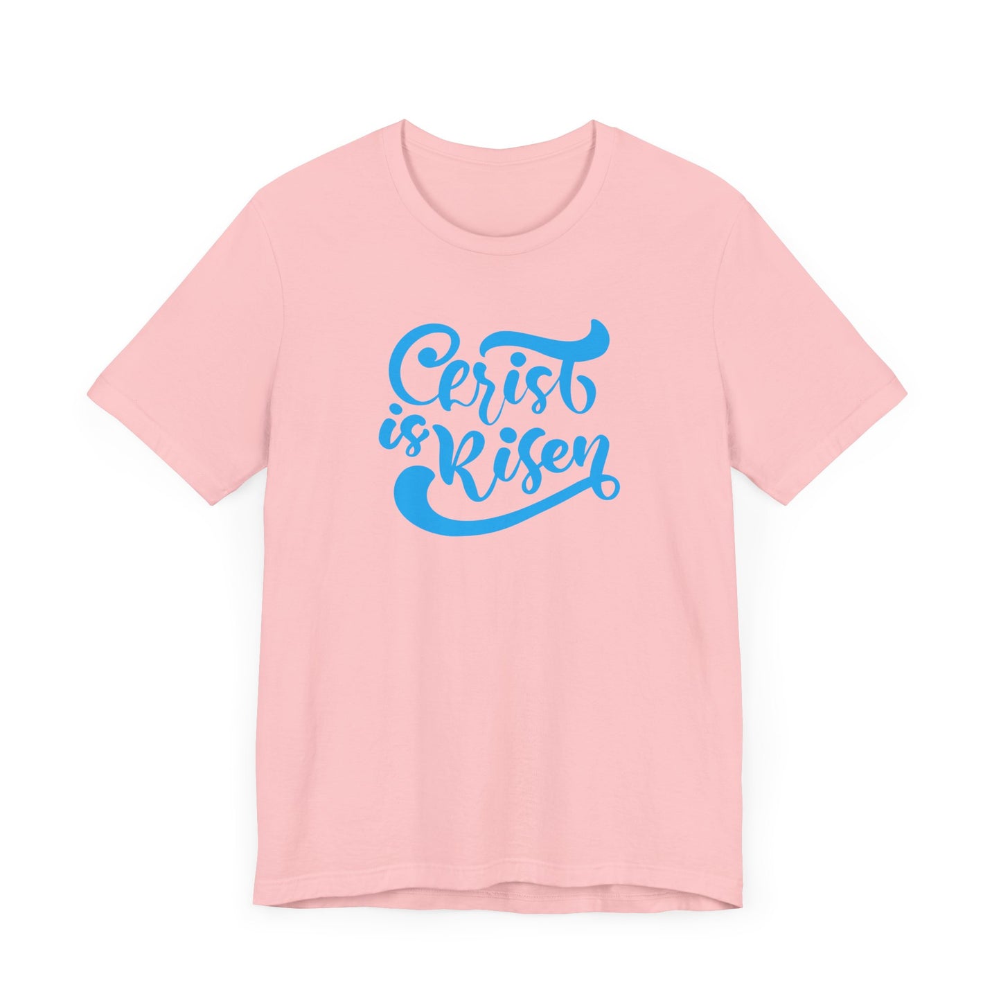 Unisex Jersey Short Sleeve Tee Easter 'Christ is Risen' Blue Print