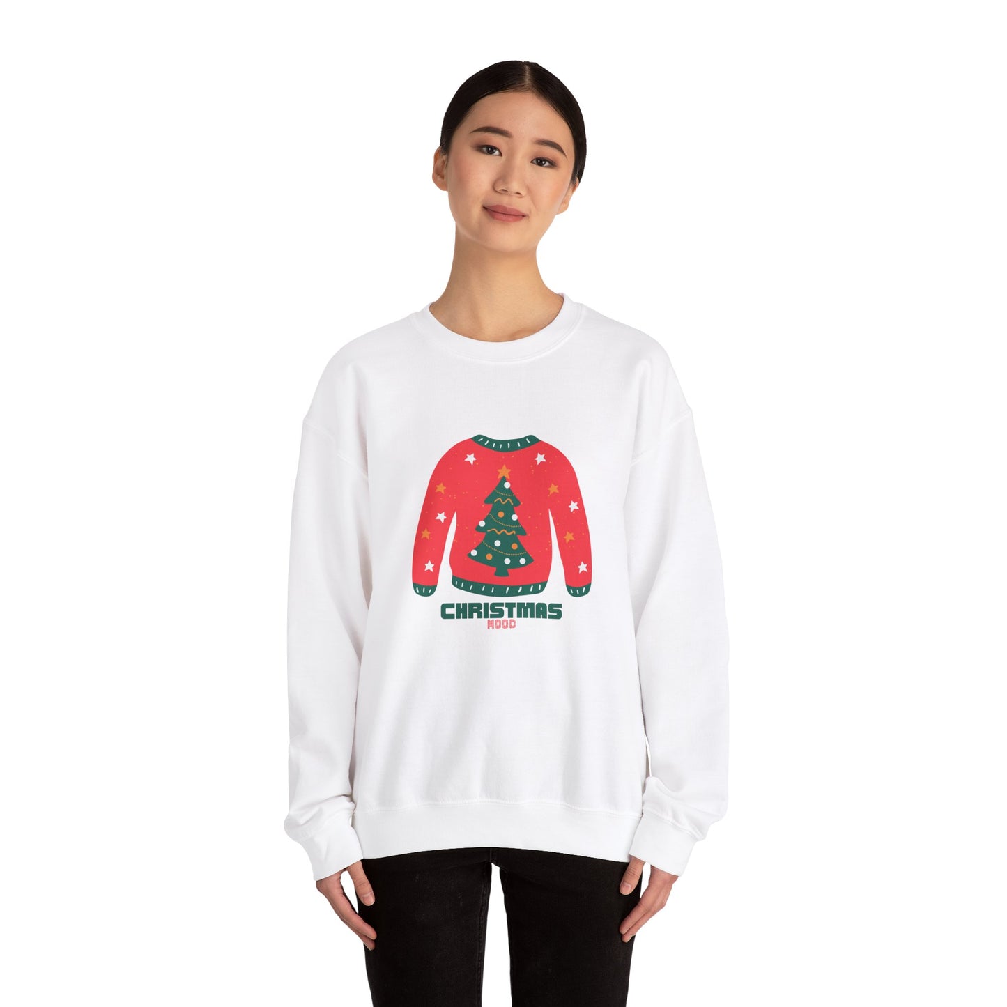 Unisex Heavy Blend Crewneck Sweatshirt Christmas Mood with Tree 🎄❤️