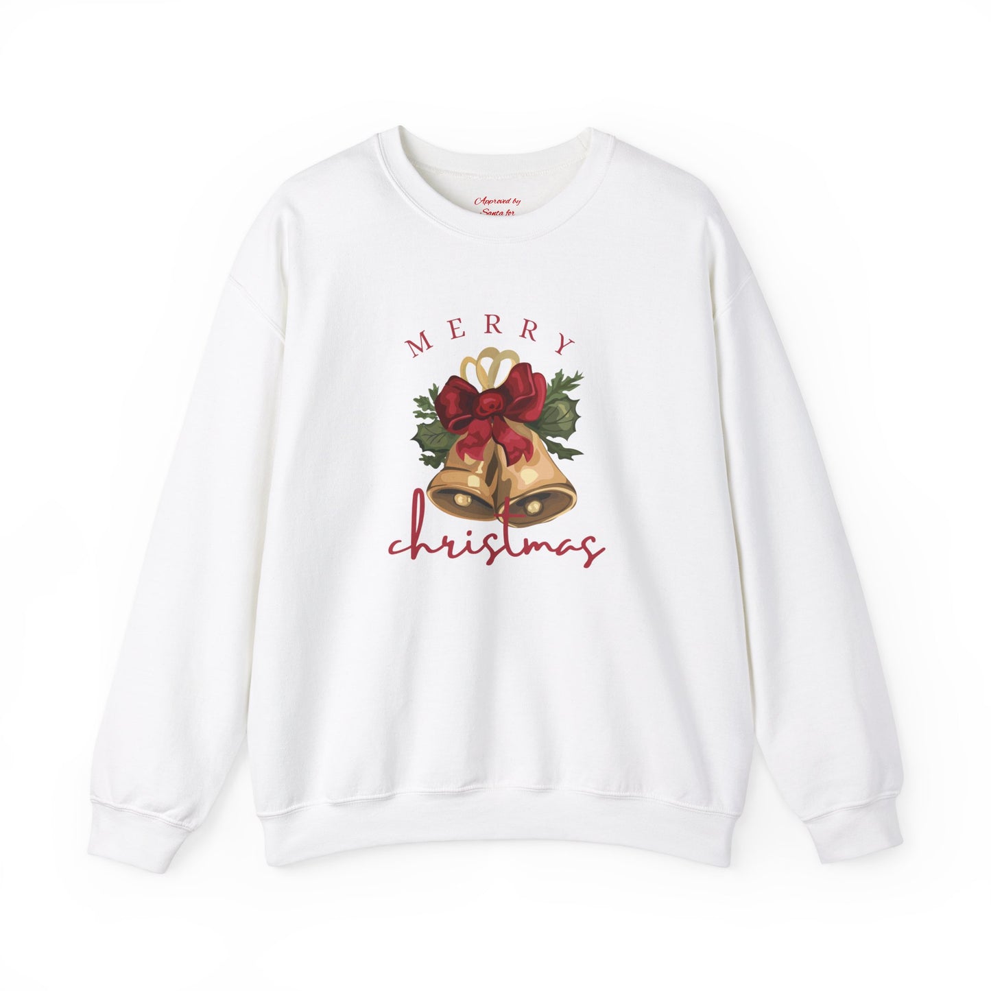 Unisex Heavy Blend Crewneck Sweatshirt Merry Christmas with Watercolor Bells 🎄🔔✨