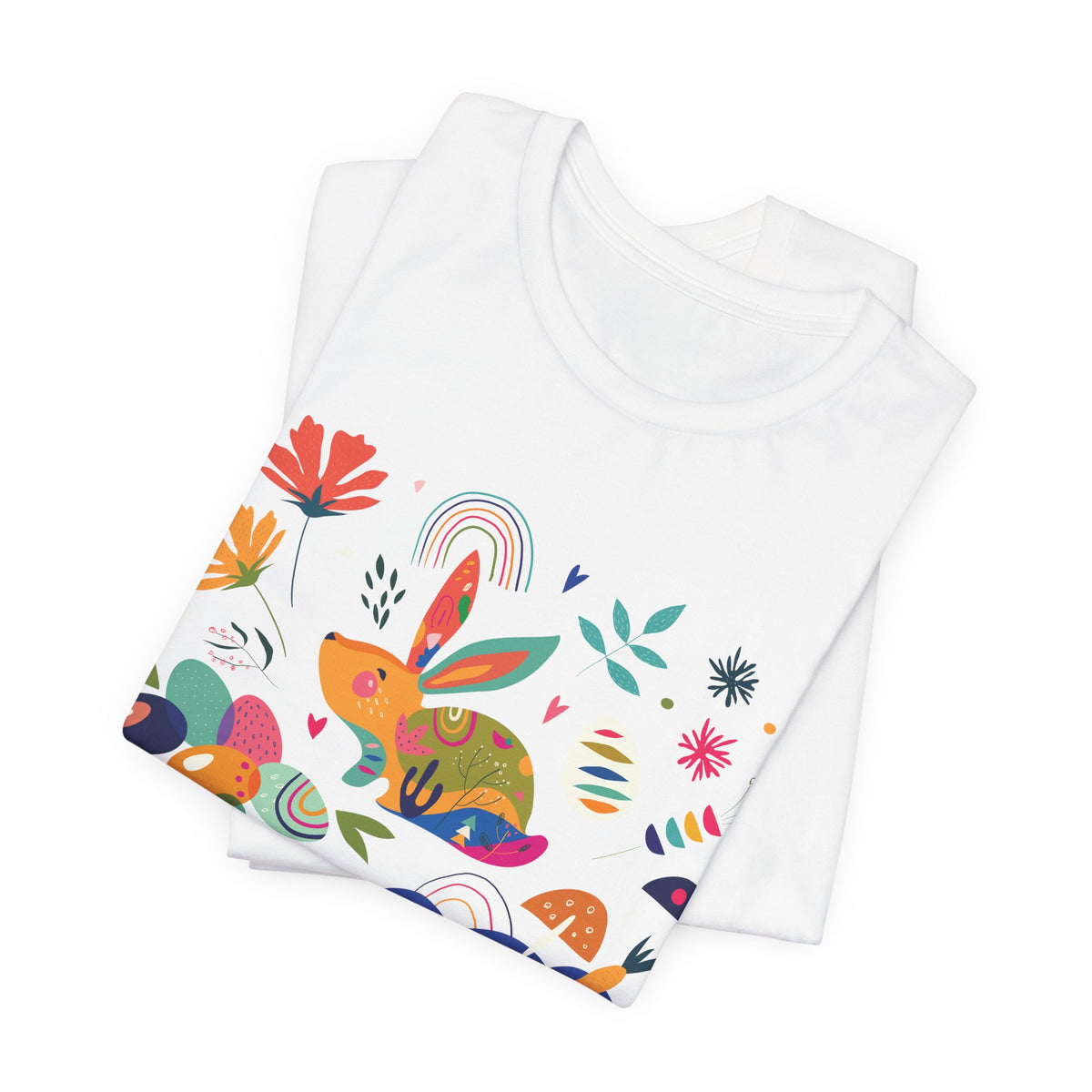 Hoppy Easter Colorful Boho Spring Collage Unisex Jersey Short Sleeve Tee