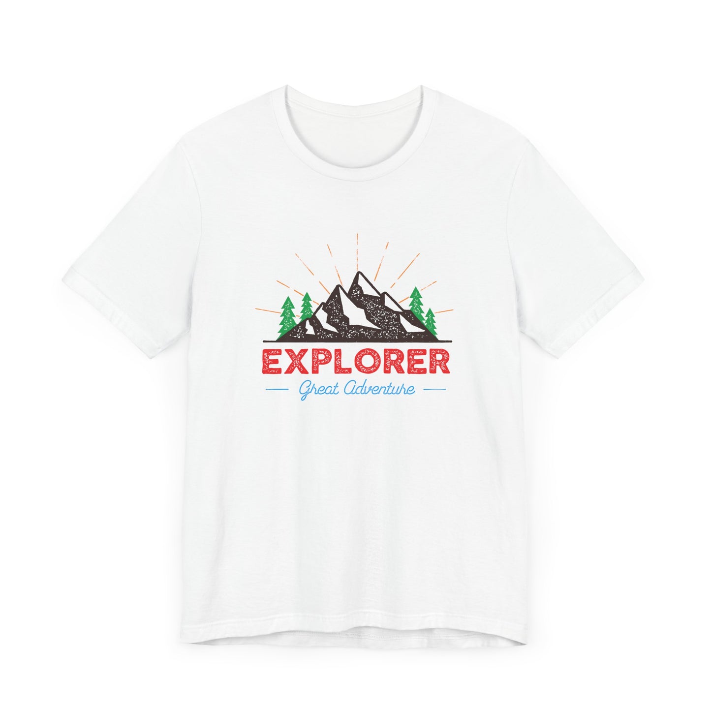 Unisex Jersey Short Sleeve Tee "Adventure Awaits" Mountain & Nature Explorer