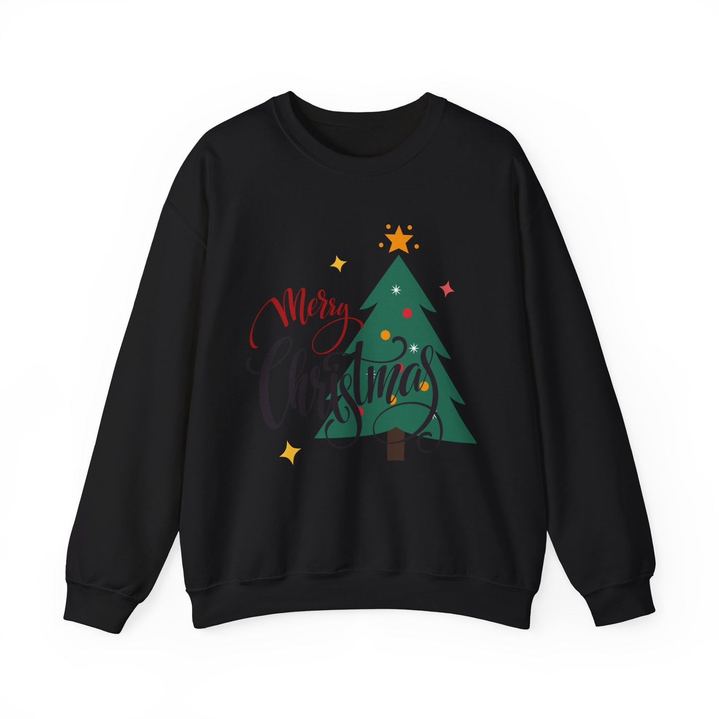 Unisex Heavy Blend Crewneck Sweatshirt Merry Christmas Tree Design 🎄✨