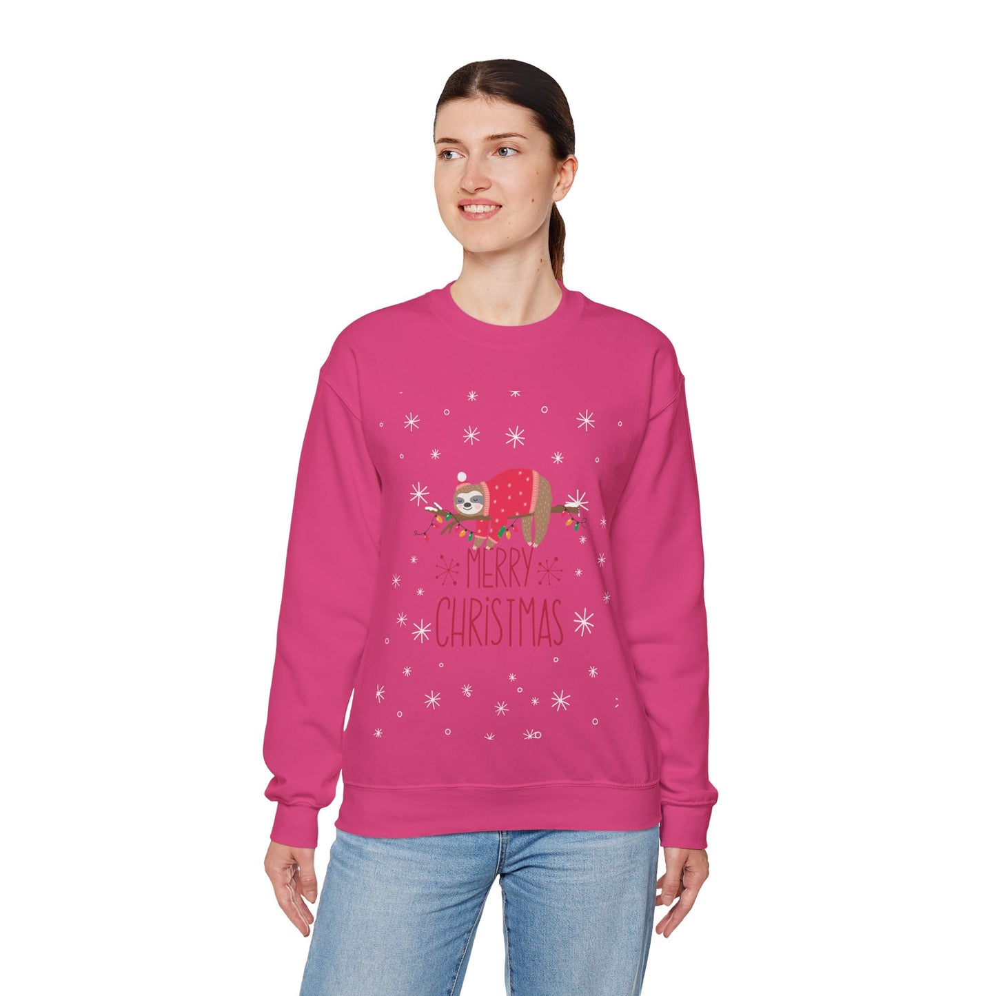 Merry Christmas Sloth 🎄🦥✨ Unisex Heavy Blend Crewneck Sweatshirt