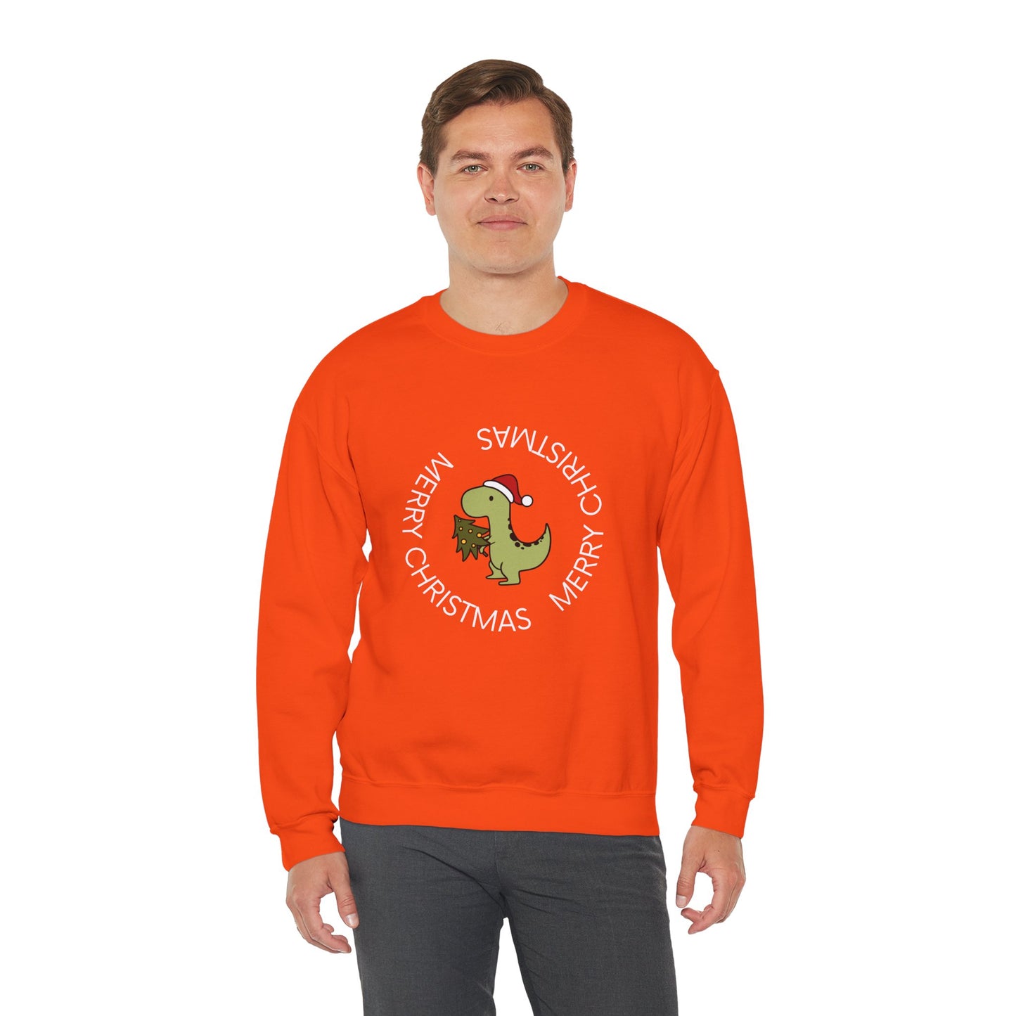 Dino-Merry Christmas 🎄🦖🎅 Unisex Heavy Blend Crewneck Sweatshirt