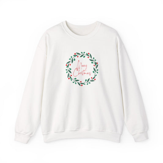 Merry Christmas Wreath 🎄✨ Unisex Heavy Blend Crewneck Sweatshirt