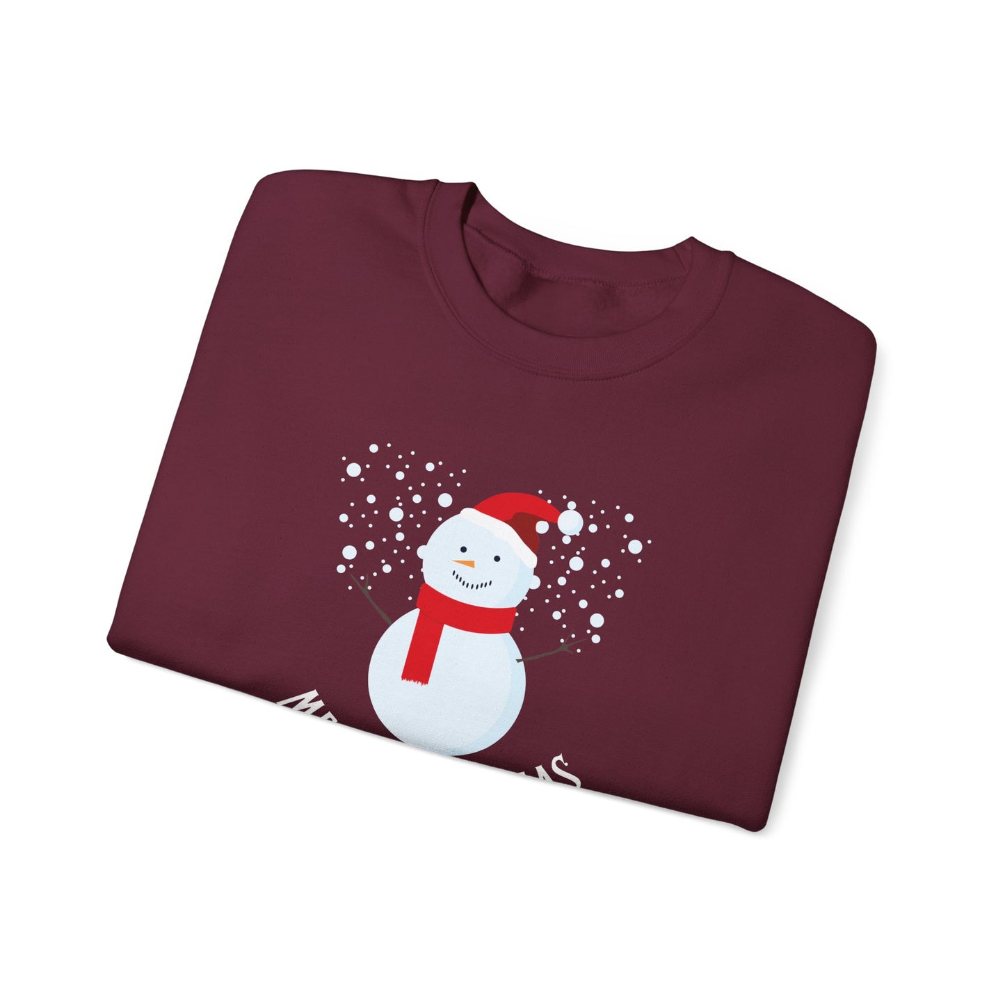 Unisex Heavy Blend Crewneck Sweatshirt Merry Christmas Snowman Design ☃️❄️✨