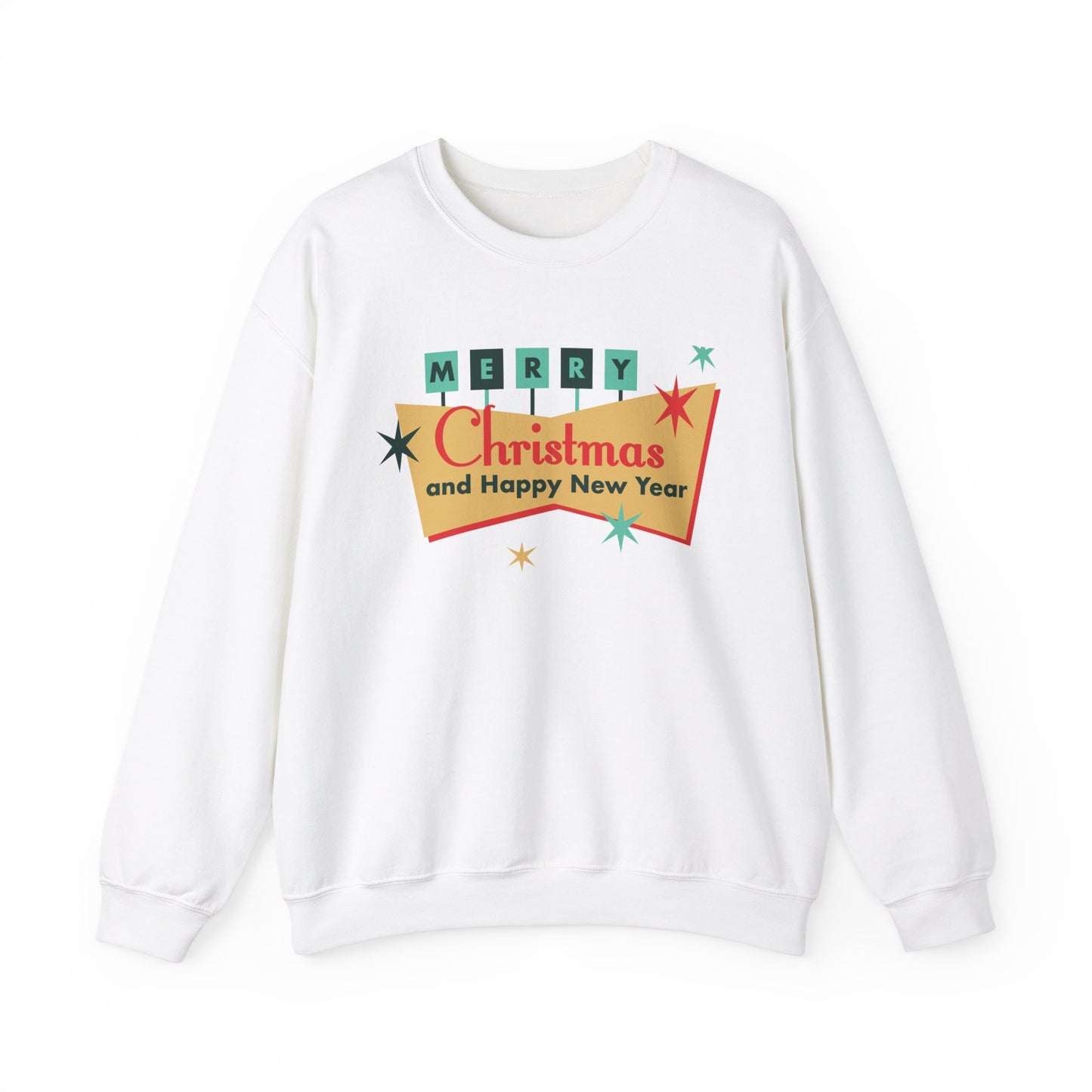 Unisex Heavy Blend Crewneck Sweatshirt Retro Merry Christmas & Happy New Year 🎄✨