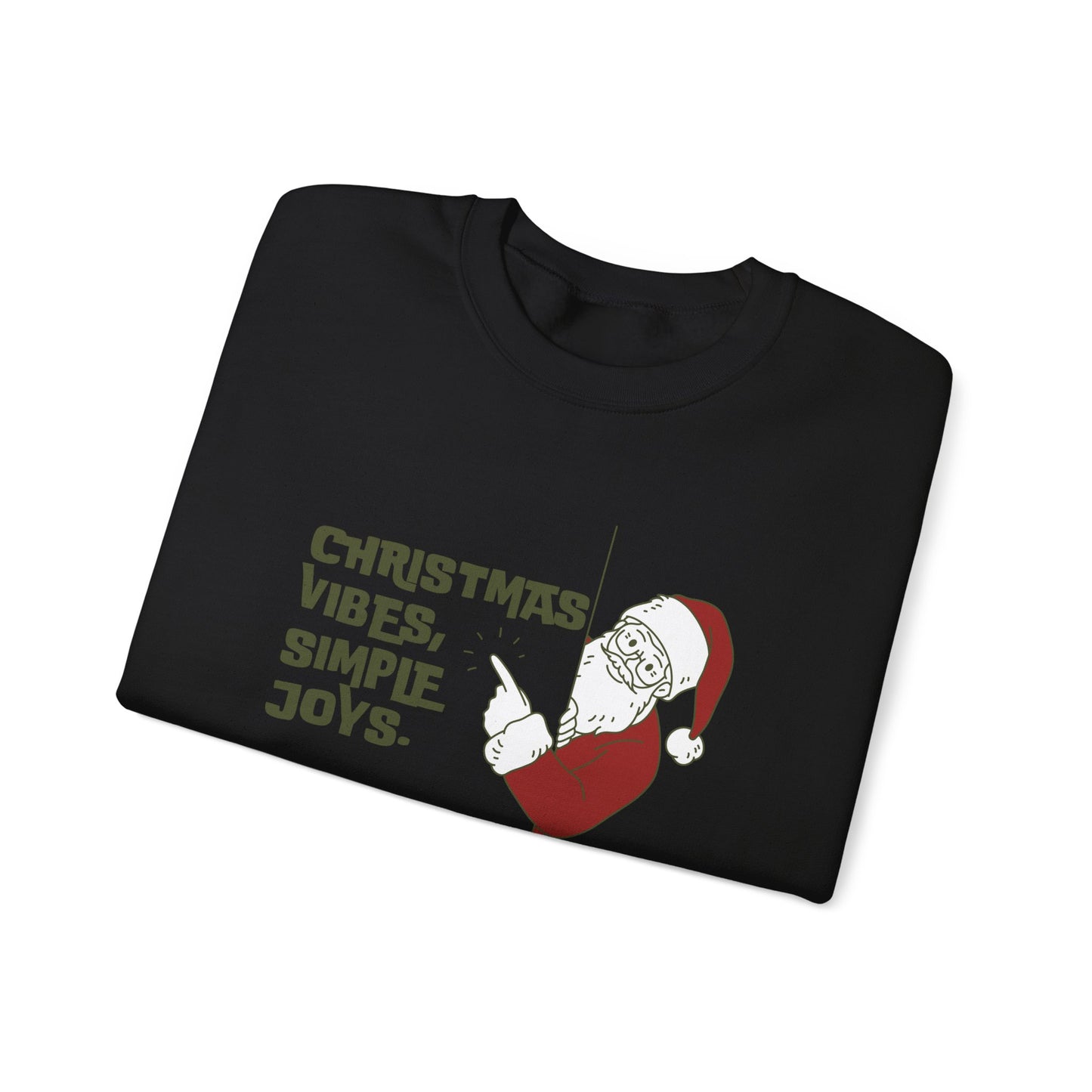 Unisex Heavy Blend Crewneck Sweatshirt Christmas Vibes Simple Joys with Santa 🎅✨