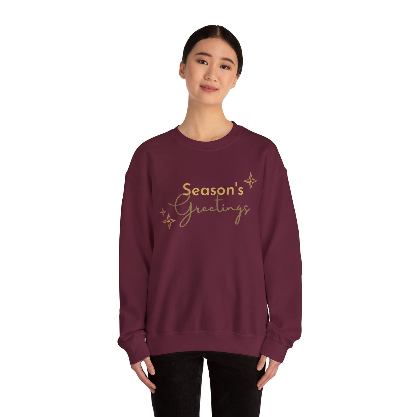 Unisex Heavy Blend Crewneck Sweatshirt Elegant Seasons Greetings ✨🎄