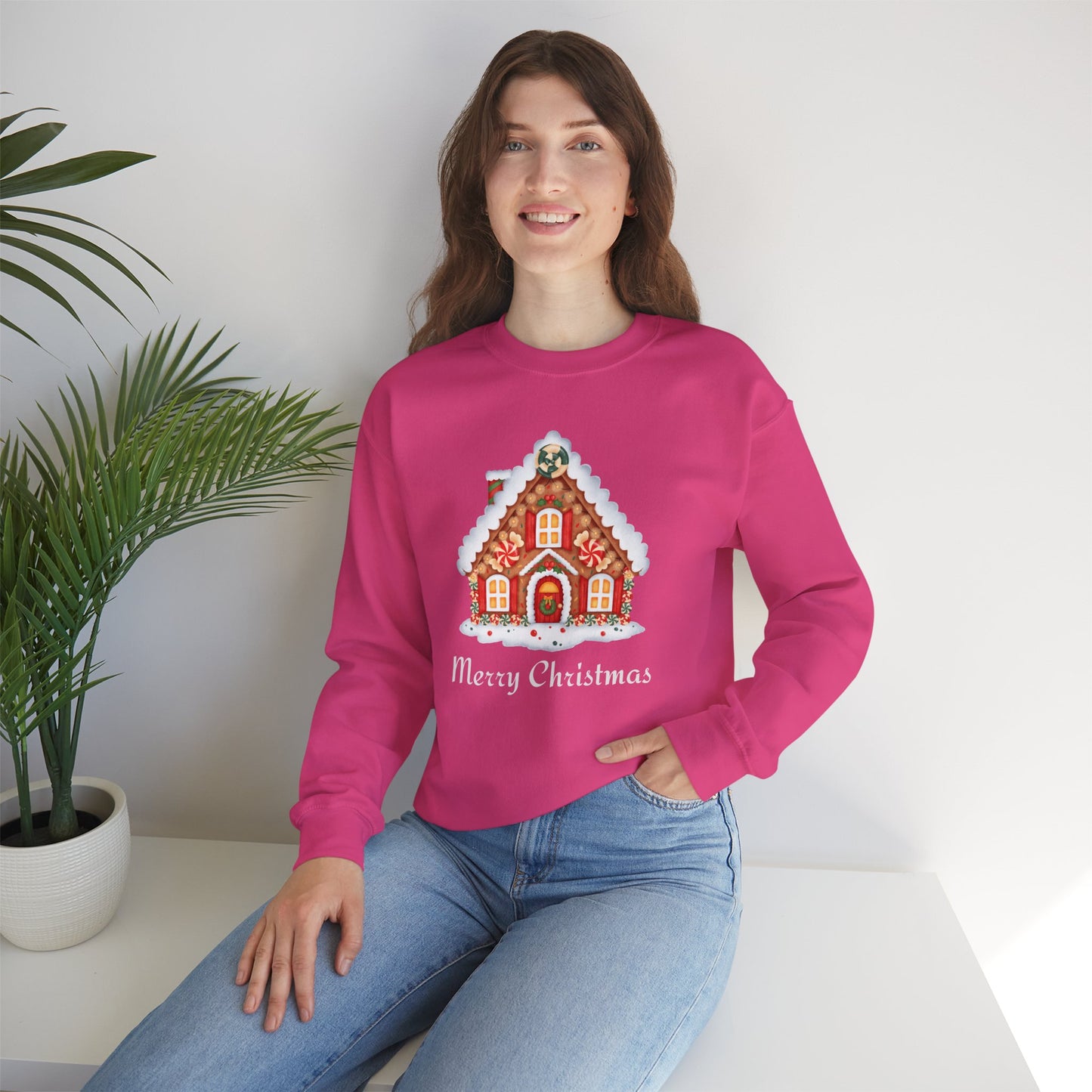 Christmas Gingerbread House 🎄🍬✨ Unisex Heavy Blend Crewneck Sweatshirt