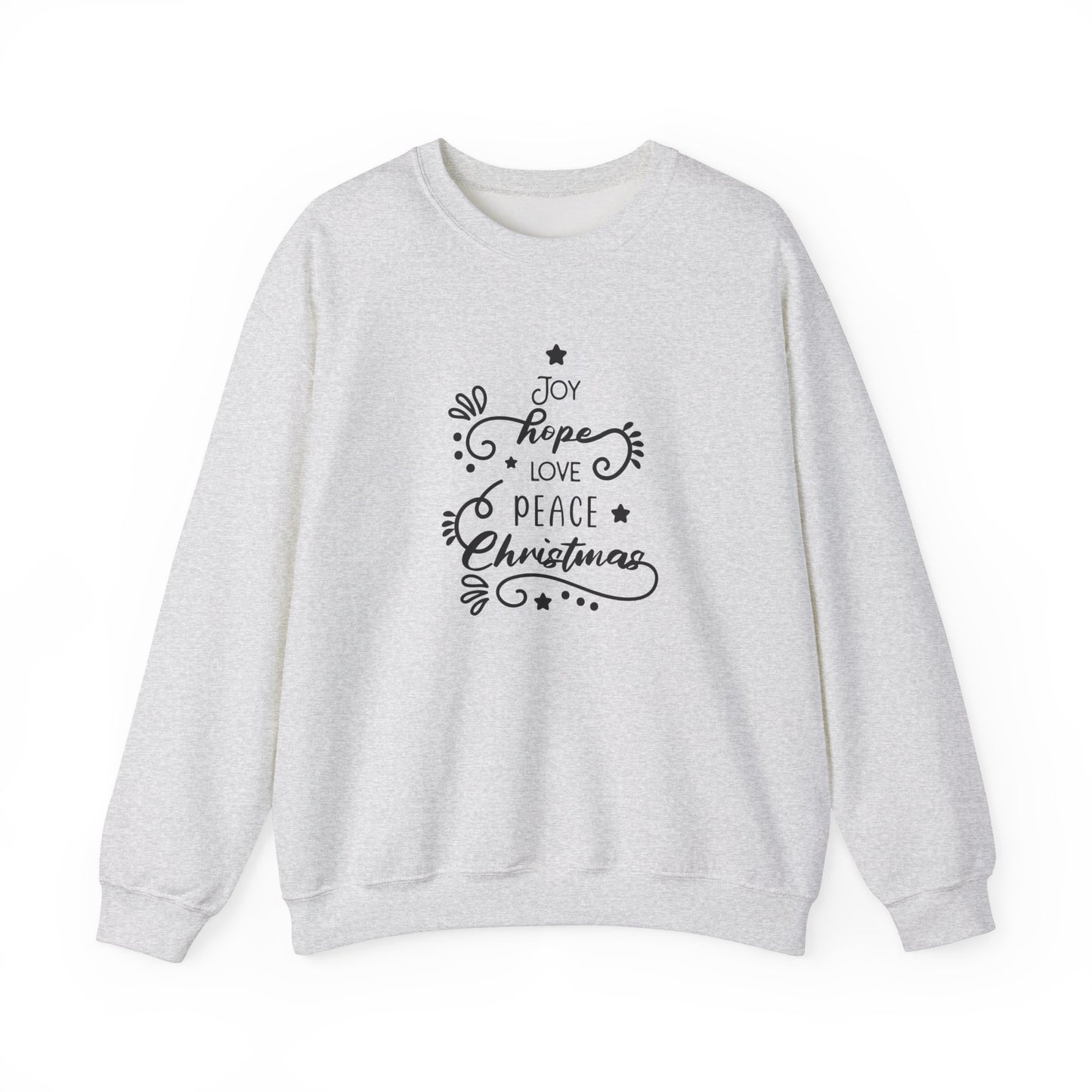 Unisex Heavy Blend Crewneck Sweatshirt Joy Hope Love Peace Christmas 🎄✨