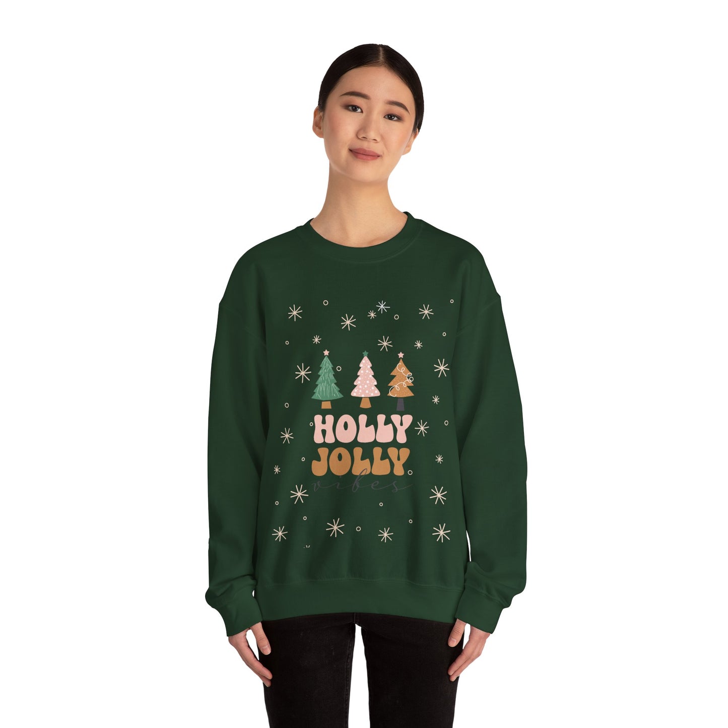 Unisex Heavy Blend Crewneck Sweatshirt Holly Jolly Vibes 🎄✨🌟