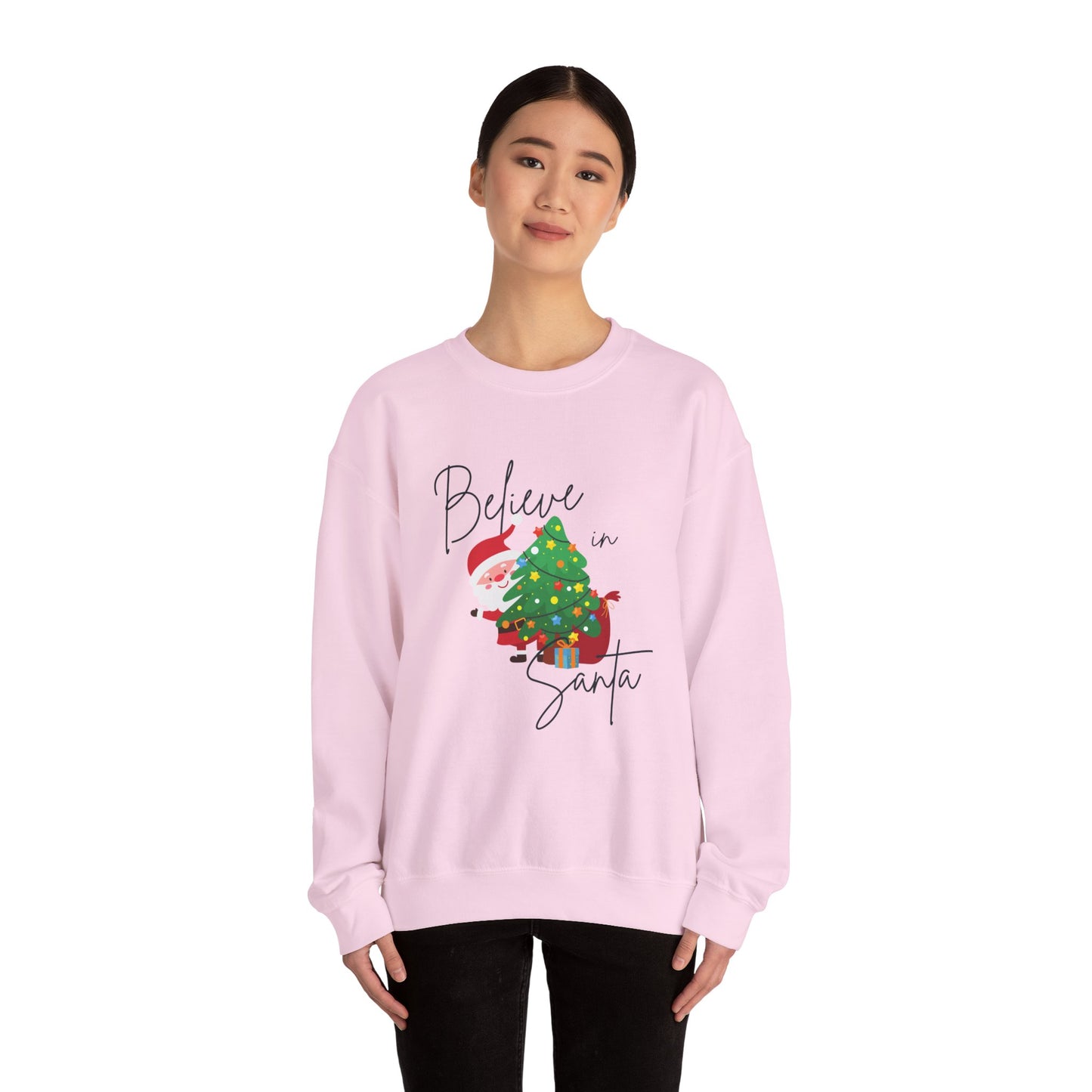 Unisex Heavy Blend Crewneck Sweatshirt Believe In Santa 🎅🎄✨