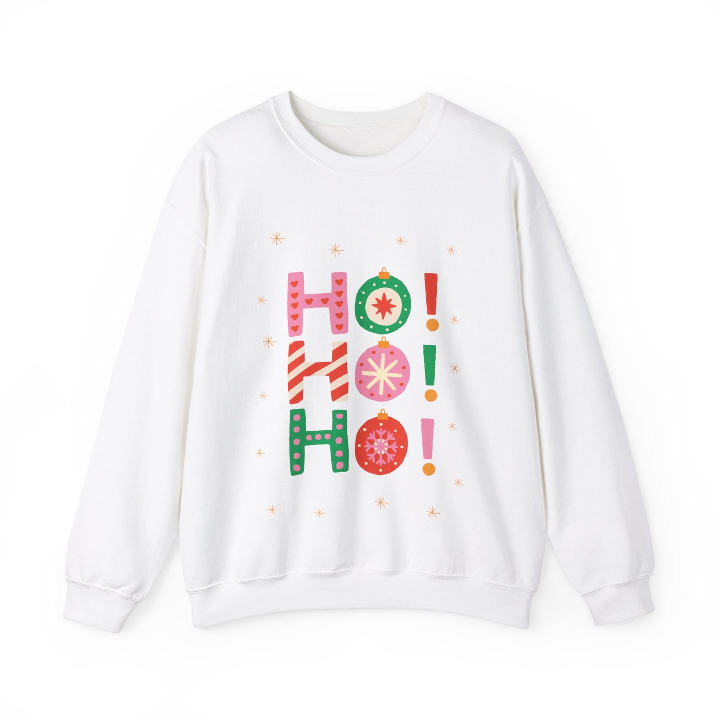 Unisex Heavy Blend Crewneck Sweatshirt Colorful Ho Ho Ho version 1 🎅✨