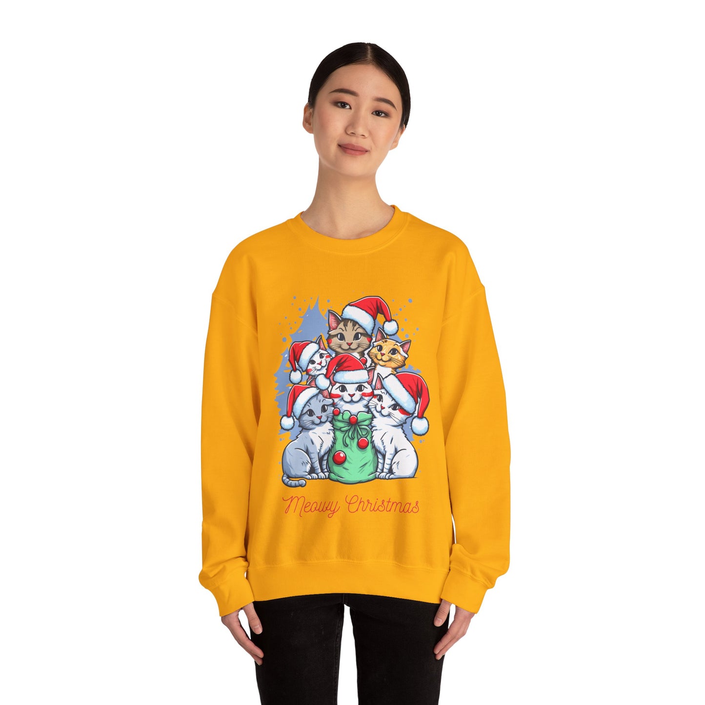 Unisex Heavy Blend Crewneck Sweatshirt Meowy Christmas 🎅🐾✨