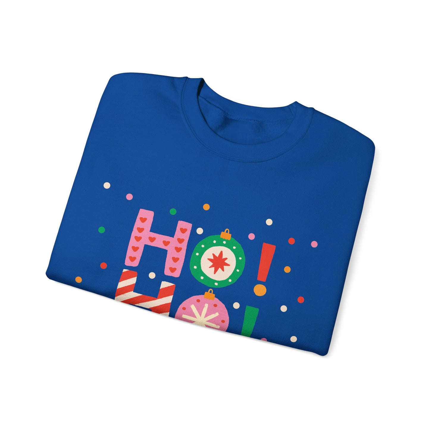 Unisex Heavy Blend Crewneck Sweatshirt Colorful Ho Ho Ho version 2 🎅✨