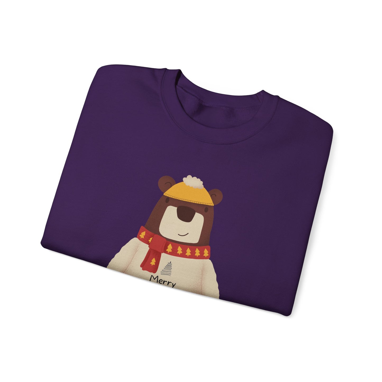 Unisex Heavy Blend Crewneck Sweatshirt Festive Bear in Sweater & Scarf 🎄🐻❤️