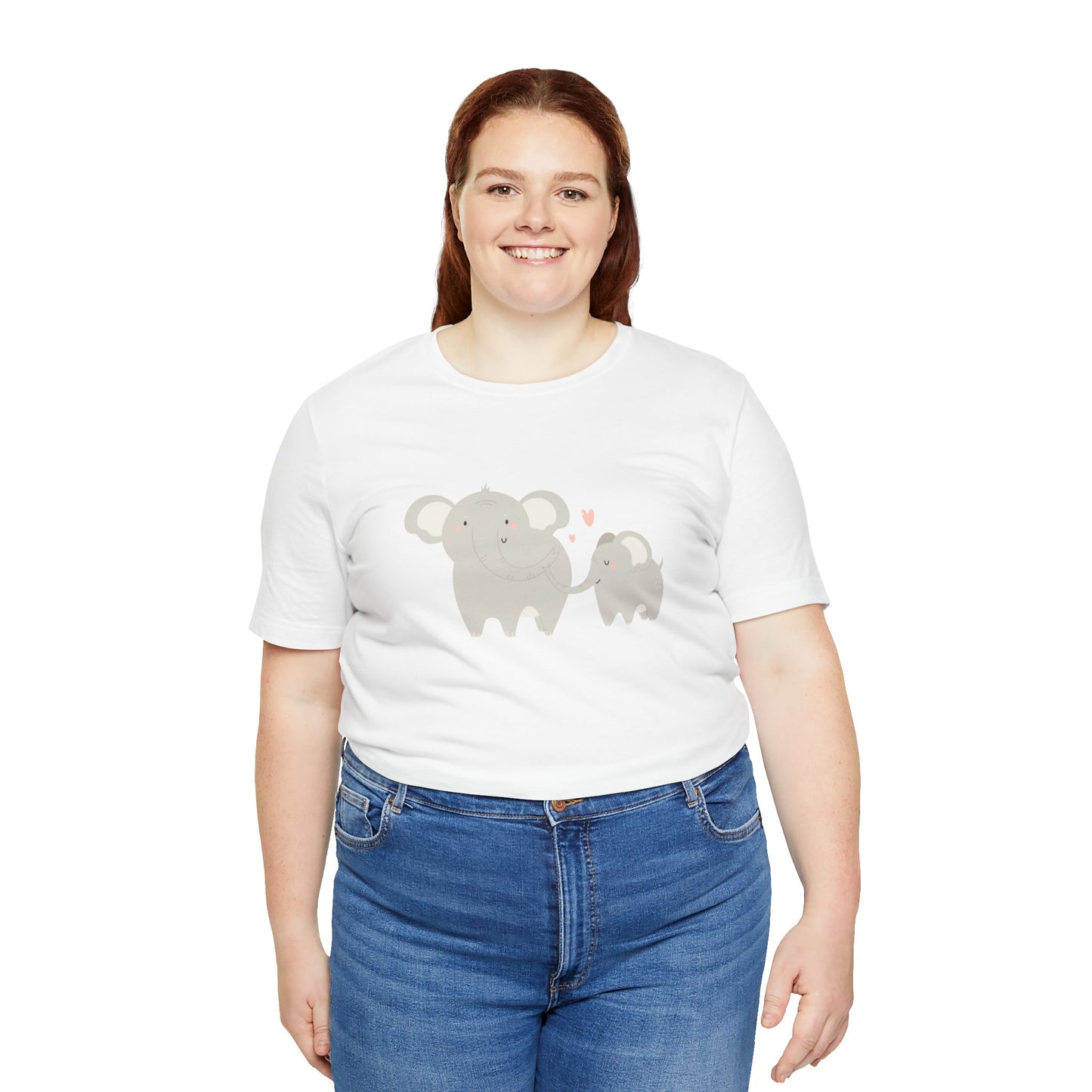 Mommy & Me Ele-fun Sweet Mom and Baby Elephant Unisex Jersey Short Sleeve Tee