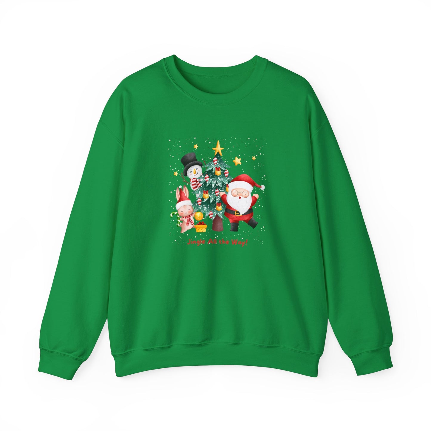 Unisex Heavy Blend Crewneck Sweatshirt Jingle All The Way with Santa and the crew 🎄⛄️✨