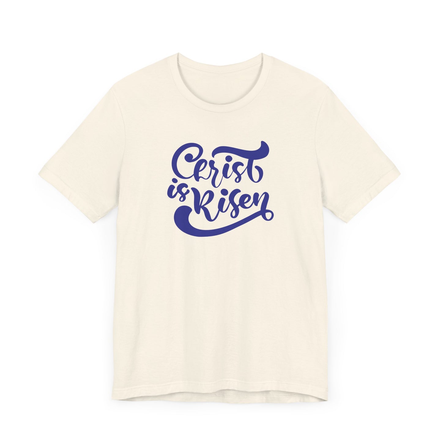 Unisex Jersey Short Sleeve Tee Easter 'Christ is Risen' Navy Print