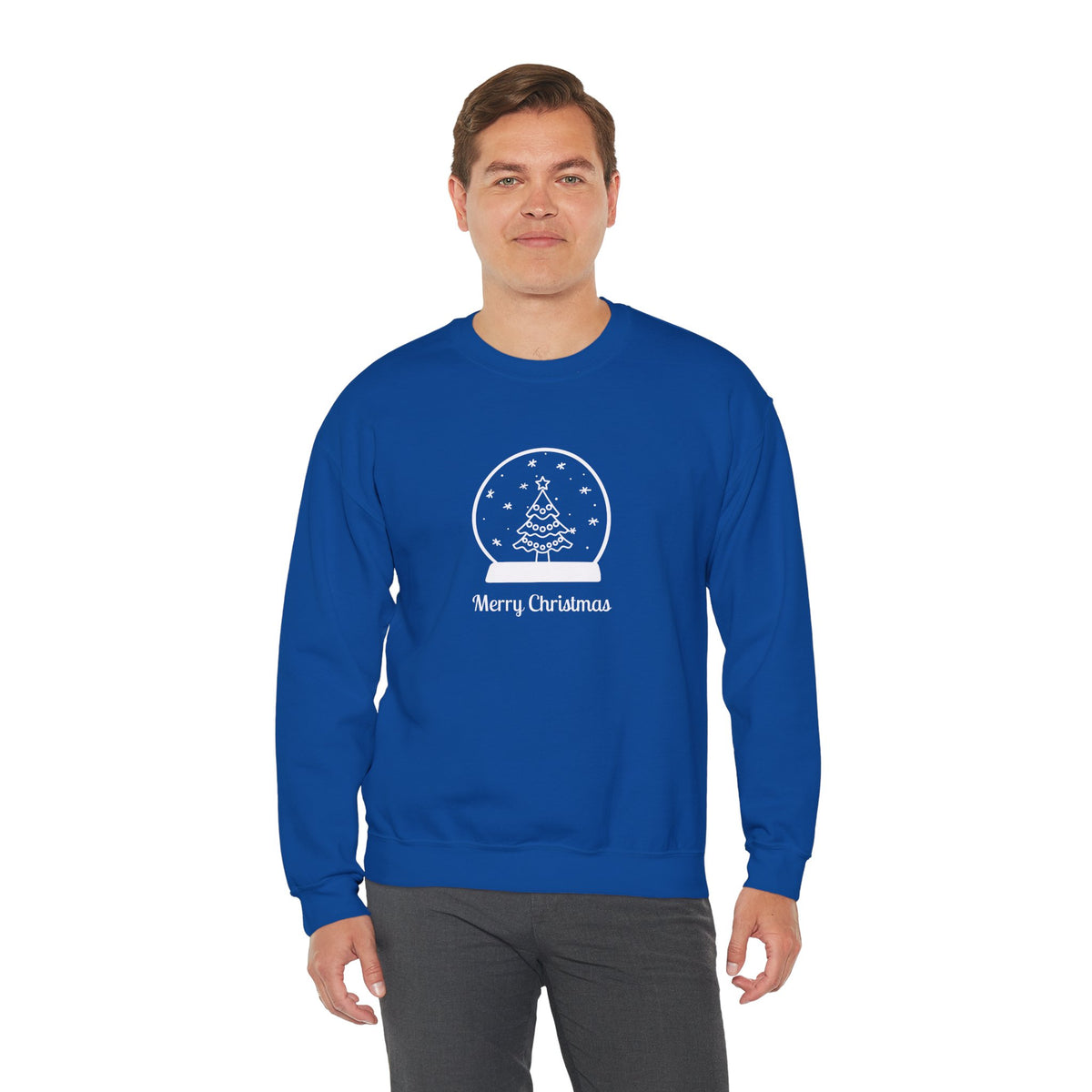 Snow Globe with Merry Christmas 🎄❄️✨ Unisex Heavy Blend Crewneck Sweatshirt