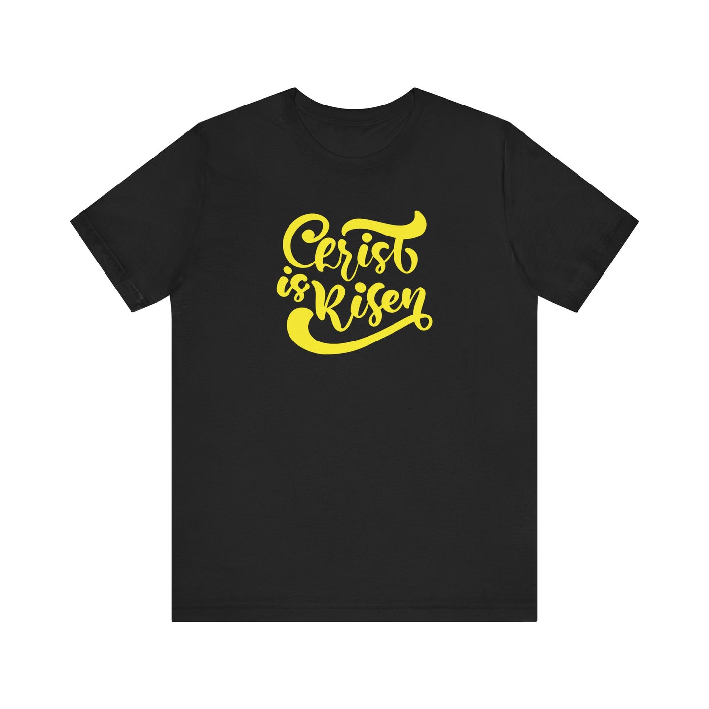 Christ is Risen Yellow Print Unisex Jersey Short Sleeve Tee