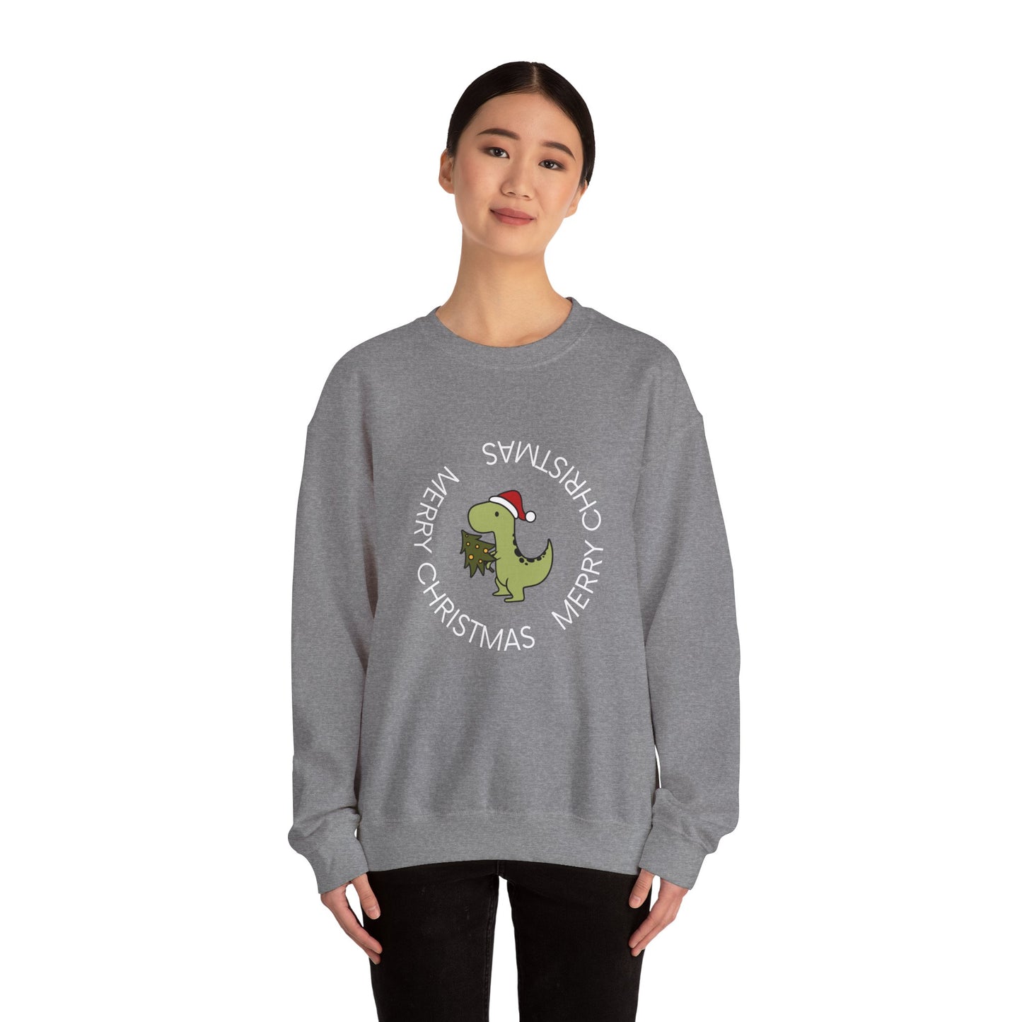Dino-Merry Christmas 🎄🦖🎅 Unisex Heavy Blend Crewneck Sweatshirt
