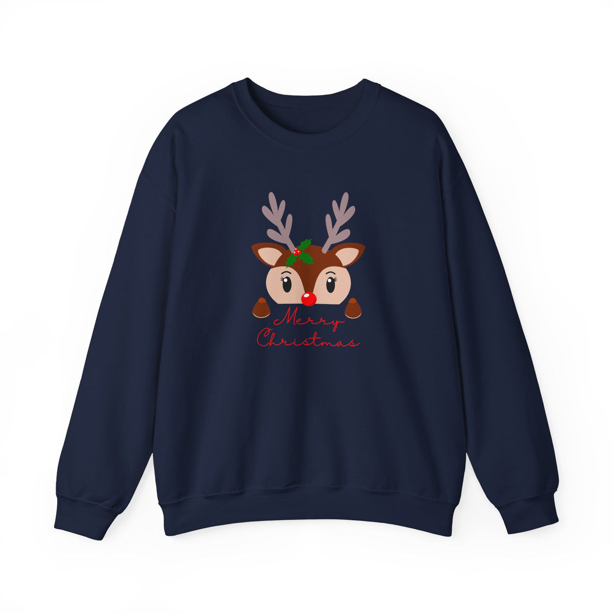 Unisex Heavy Blend Crewneck Sweatshirt Adorable Baby Deer Merry Christmas 🎄🦌✨